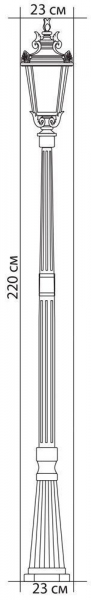 Светильник садово-парковый Feron PL4007 столб круглый 60W 230V E27, черный 11383