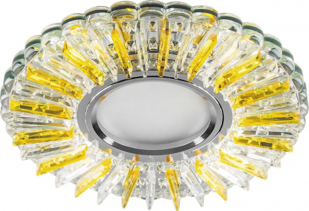 Светильник встраиваемый с белой LED подсветкой Feron CD900 потолочный MR16 G5.3 прозрачный-желтый 28969