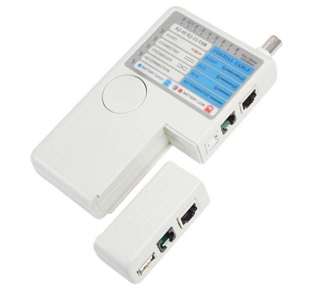 Тестер кабеля универс. RJ-45+RJ-11+RJ-12+USB+BNC (HT-2468B) REXANT 12-1003