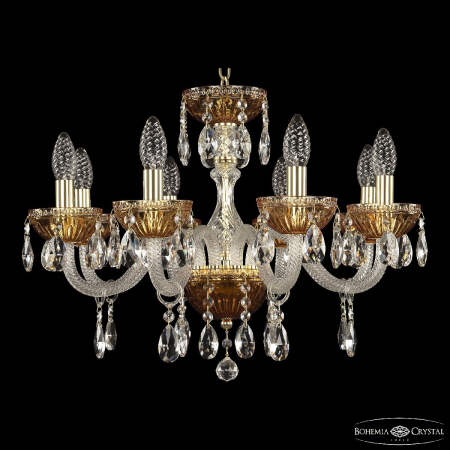 Подвесная люстра Bohemia Ivele Crystal 5417/8/195 G Amber/M-1G