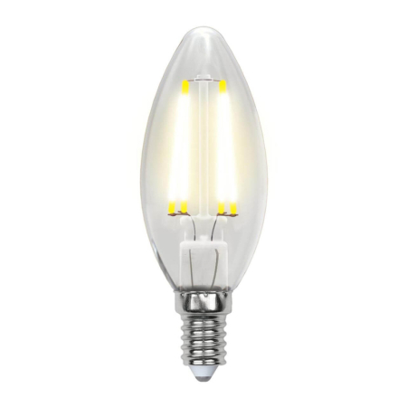 Лампа светодиодная филаментная (UL-00003296) Uniel E14 7,5W 4000K прозрачная LED-CW35-7,5W/NW/E14/CL GLA01TR