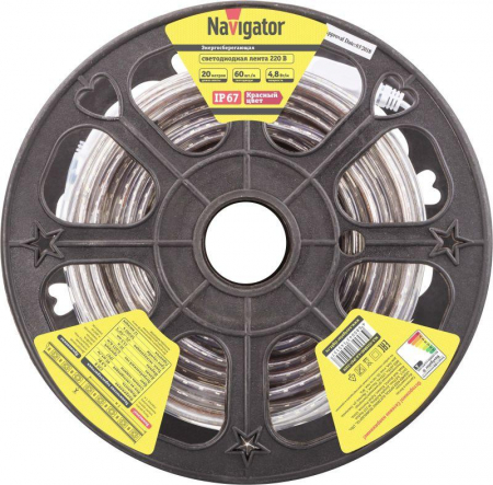 Лента светодиодная 14 515 NLS-3528R60-4.8-IP67-220V (уп.20м) Navigator 14515