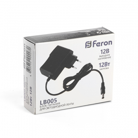 Трансформатор электронный для светодиодной ленты 12W 12V (драйвер), LB005 FERON 48050