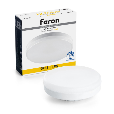 Лампа светодиодная диммируемая Feron LB-457 GX53 15W 230V 2700K 51067