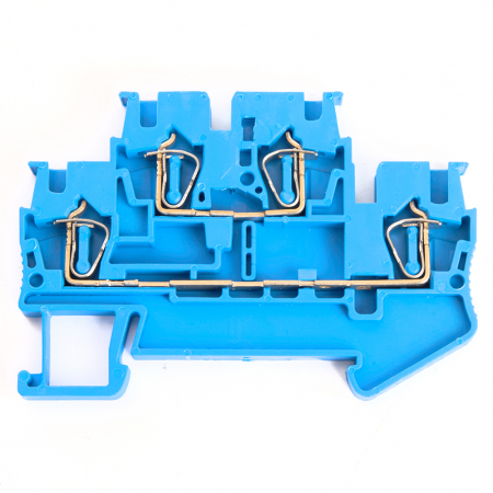 Зажим пружинный, 4-проводной проходной 2 уровня ЗНИ - 2,5 (JXB ST 2,5), синий STEKKER 39973