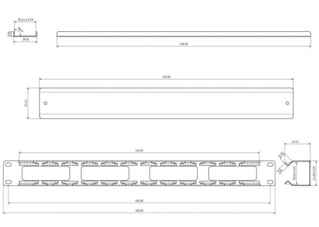 Организатор CM-1U-ML-COV кабельный с метал. кольцами и крышкой 19дюйм 1U Hyperline 16489