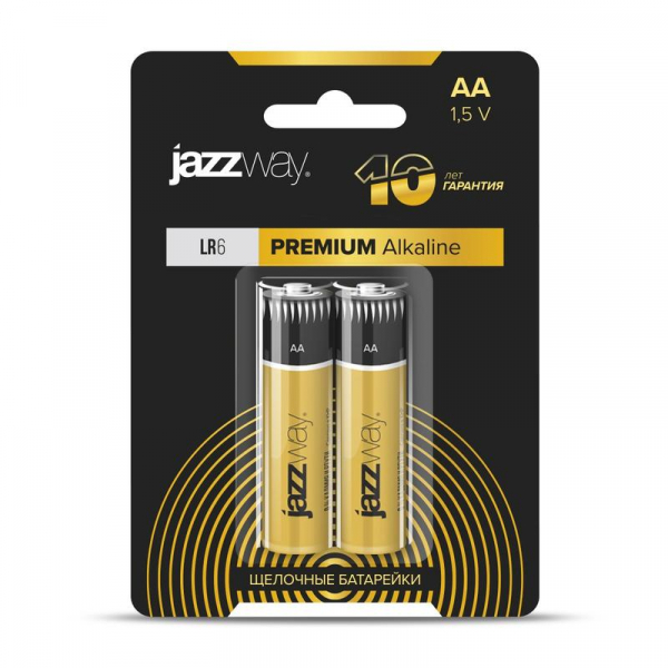 Элемент питания алкалиновый AA/LR6 1.2В Premium Alkaline BL-2 (блист.2шт) JazzWay 5026896