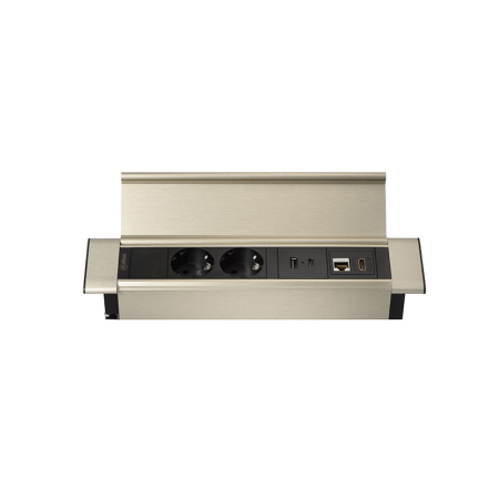 Блок розеток (2 секции, USB + type C + RJ45 + HDMI) Mebax 00-00002595