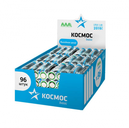 Элемент питания алкалиновый AAA/LR03 (уп.96шт) КОСМОС KOCLR03_96BOX