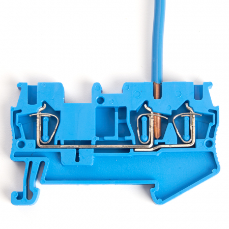 Зажим пружинный, 3-проводной проходной ЗНИ - 2,5 (JXB ST 2,5), синий STEKKER 39969