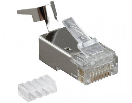 Разъем RJ45 8P8C кат.6 FTP PLUG-8P8C-UV-C6-TW-SH-10 экранир. универс. (уп.10шт) Hyperline 49340