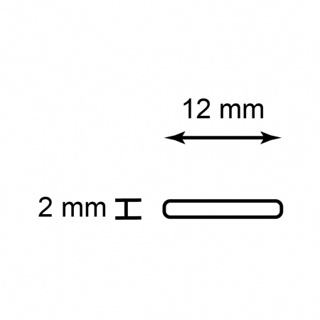 Профиль  накладной 12х2мм, алюминиевый, серебро, 2м, CAB285 48116