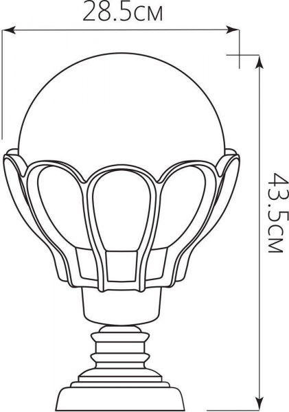 Светильник садово-парковый Feron PL5054 шар на постамент 100W E27 230V, черное золото 11556