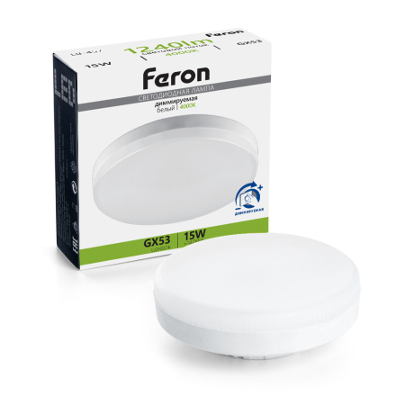 Лампа светодиодная диммируемая Feron LB-457 GX53 15W 230V 4000K 51068