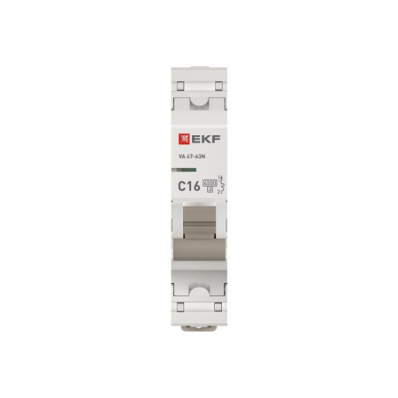 Выключатель автоматический модульный 1п C 16А 4.5кА ВА 47-63N PROxima EKF M634116C