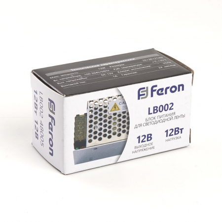 Трансформатор электронный для светодиодной ленты 12W 12V (драйвер), LB002 FERON 48005