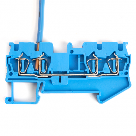 Зажим пружинный, 4-проводной проходной ЗНИ - 2,5 (JXB ST 2,5), синий STEKKER 39971