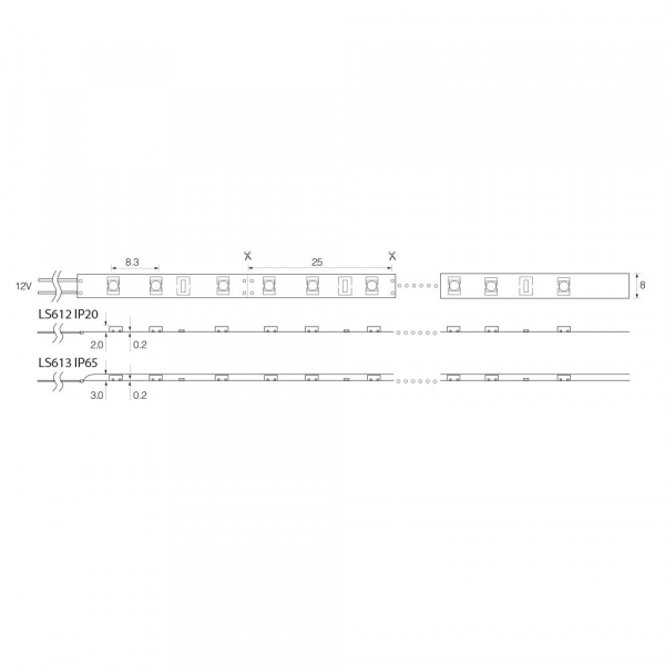 Cветодиодная LED лента Feron LS612, 120SMD(2835)/м 9.6Вт/м  5м IP20 12V 6500К 27729