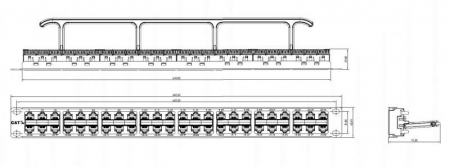 Патч-панель 19дюйм 1U RJ45 кат.5e 48 портов Dual IDC PPHD-19-48-8P8C-C5e-110D высокой плотности Hyperline 32809