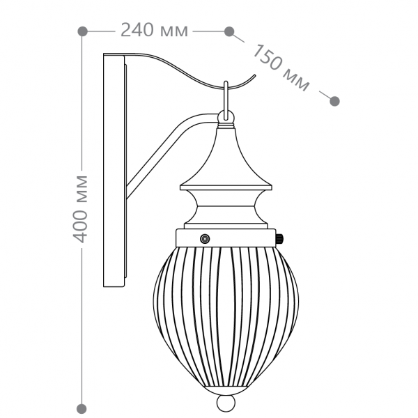 Светильник садово-парковый Feron PL540 на стену вниз 60W E27 230V, коричневый 11890