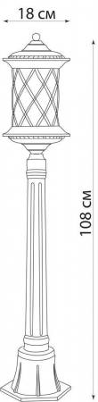 Светильник садово-парковый Feron PL5026 столб круглый 60W 230V E27, черное золото 11509