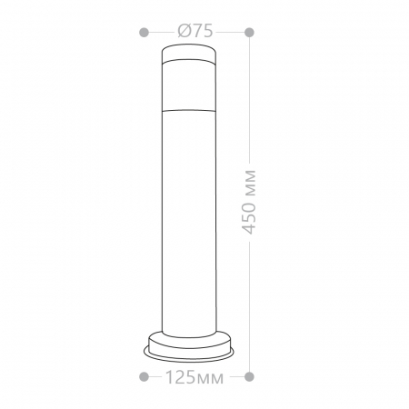 Светильник садово-парковый Feron DH022-450, Техно столб, 18W E27 230V, серебро 11809