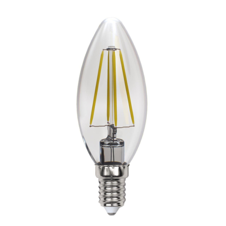 Лампа светодиодная филаментная (UL-00005900) Uniel E14 13W 4000K прозрачная LED-C35-13W/4000K/E14/CL PLS02WH