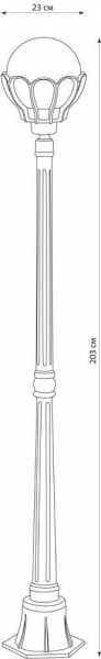 Светильник садово-парковый Feron PL5047 столб 60W E27 230V, черное золото 11550