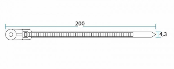 Хомут кабельный 4.3х200 нейл. под винт черн. (уп.100шт) Rexant 07-0205