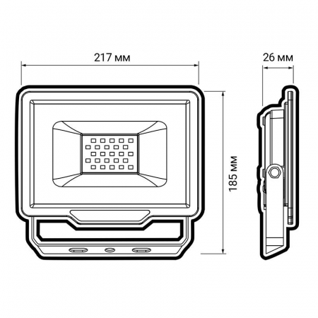 Прожектор светодиодный PFL-C3 70Вт 6500К IP65 ДО закален. прозр. стекло JazzWay 5023604A