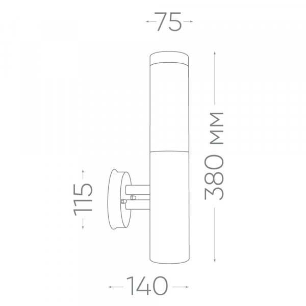 Светильник садово-парковый Feron DH021-B, Техно на стену вверх, 18W E27 230V, серебро 11807