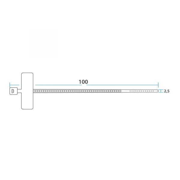 Хомут кабельный 2.5х100 под маркер нейл. бел. (уп.100шт) Rexant 07-0106