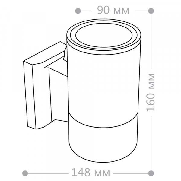 Светильник садово-парковый Feron DH0701, на стену вверх,  E27 230V, черный 06296