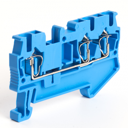 Зажим пружинный, 3-проводной проходной ЗНИ - 2,5 (JXB ST 2,5), синий STEKKER 39969