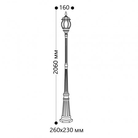 Светильник садово-парковый Feron 8111/PL8111 столб 100W E27 230V, черный 11212