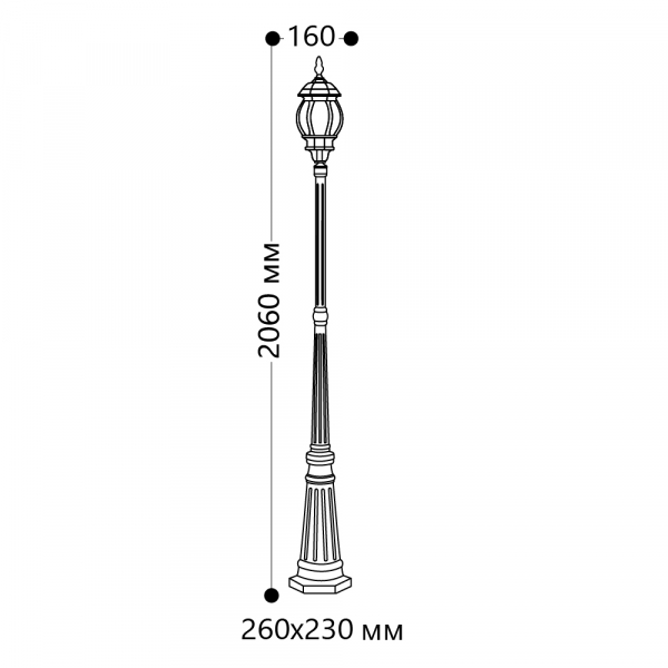 Светильник садово-парковый Feron 8111/PL8111 столб 100W E27 230V, черный 11212