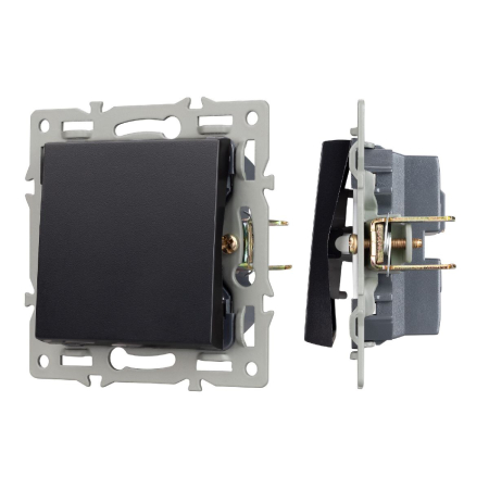 Механизм выключателя одноклавишный проходной Arlight SWT-MKP1-PL-BK (250V, 16A) 043715
