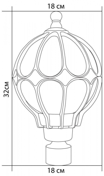 Светильник садово-парковый Feron PL3703  круглый на столб 60W 230V E27, черное золото 11359