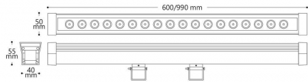 Светодиодный линейный прожектор Feron LL-879 Lux 18W 3000K 230V IP65 32048