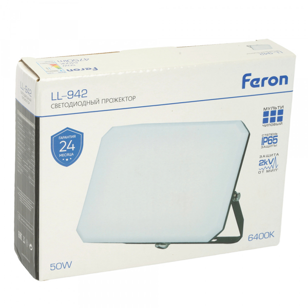 Светодиодный прожектор Feron LL-942 IP65 50W 6400K 51045