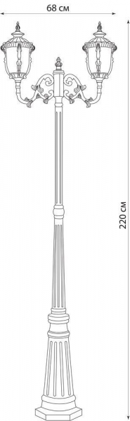 Светильник садово-парковый Feron PL5008 столб круглый 60W 230V E27, темно-коричневое золото 11498