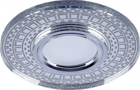 Светильник встраиваемый с LED подсветкой Feron CD981 потолочный MR16 G5.3, прозрачный, серебро 32437