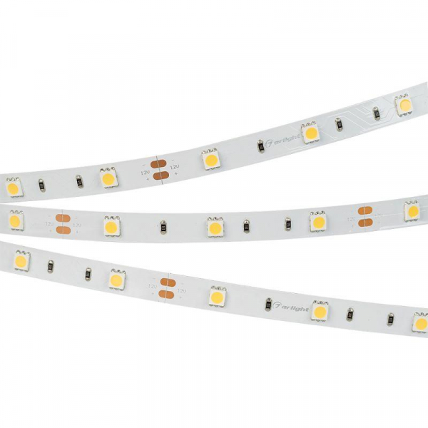 Лента светодиодная RT 2-5000 12V White 6000К 5060 150 LED LUX 7.2Вт/м IP20 (уп.5м) Arlight 010595(B)