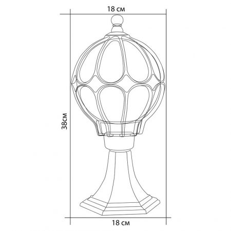 Светильник садово-парковый Feron PL3704  круглый на постамент 60W 230V E27, черное золото 11364