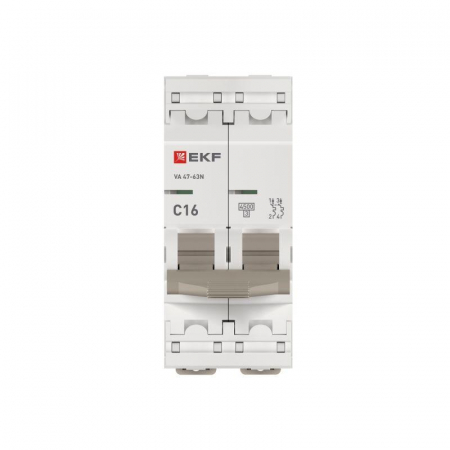 Выключатель автоматический модульный 2п C 16А 4.5кА ВА 47-63N PROxima EKF M634216C