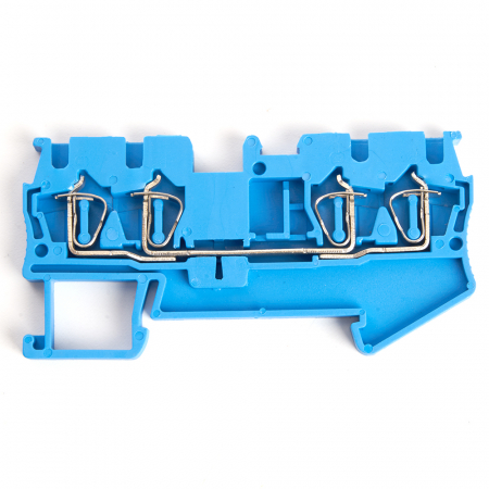Зажим пружинный, 4-проводной проходной ЗНИ - 2,5 (JXB ST 2,5), синий STEKKER 39971