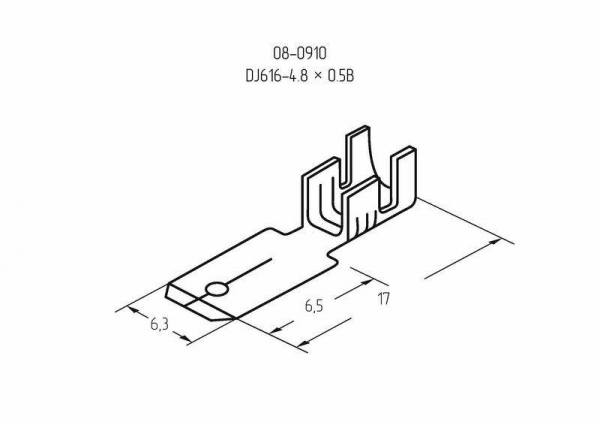 Клемма плоская (штекер-4.8мм) 1-1.5кв.мм (DJ616-4.8х0.5B) Rexant 08-0910