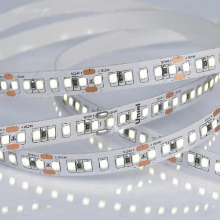 Светодиодная лента Uniel ULS-2835-168LED/m-10mm-IP20-DC24V-14W/m-5M-6500K катушка в герметичной упаковке