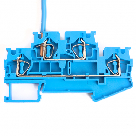 Зажим самозажимной, 4-проводной проходной 2 уровня ЗНИ - 4.0 (JXB ST 4), синий STEKKER 39974