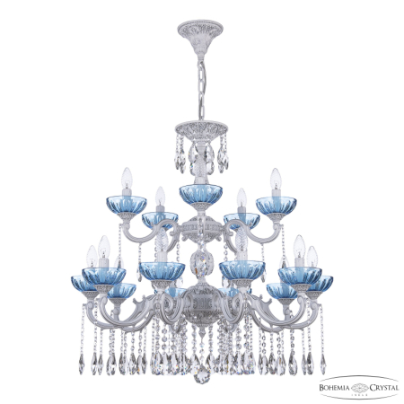 Подвесная люстра Bohemia Ivele Crystal AL78101/10+5/250/2D A WMN P Aquamarine/M-1H